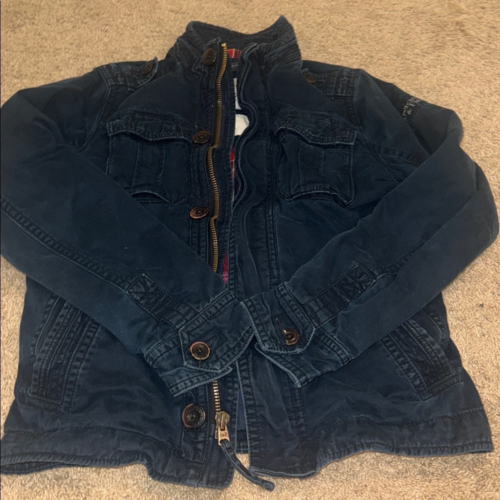 Abercrombie & Fitch Dark Navy Military-Style Field Jacket